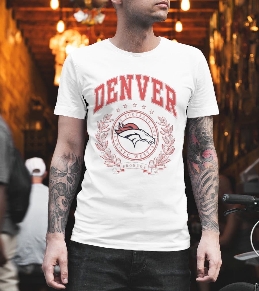 Denver Broncos AFC West National Football League Team Crest T-Shirt