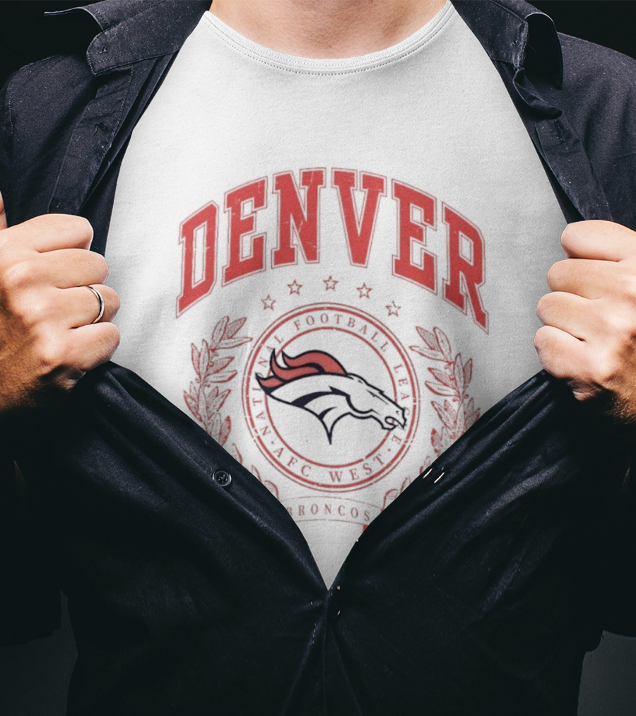 Denver Broncos AFC West National Football League Team Crest T-Shirt