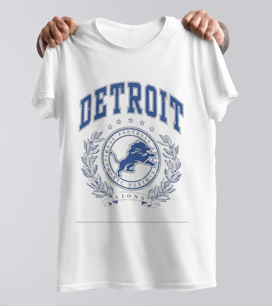 Detroit Lions National Football League NFC North Logo Lions Team T-Shirt