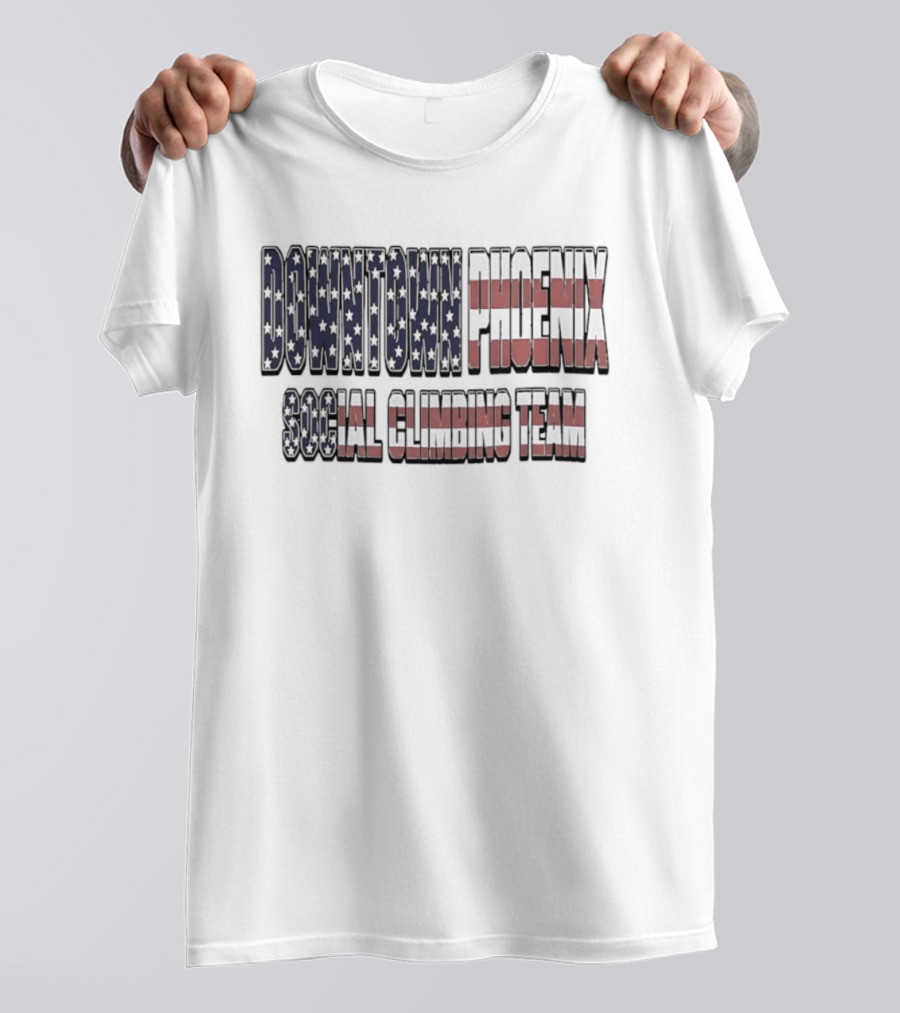 Downtown Phoenix Social Climbing Team American Flag T-Shirt