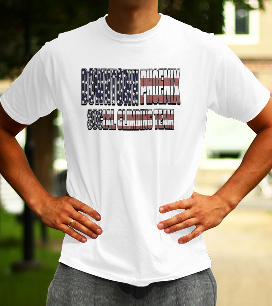Downtown Phoenix Social Climbing Team American Flag T-Shirt