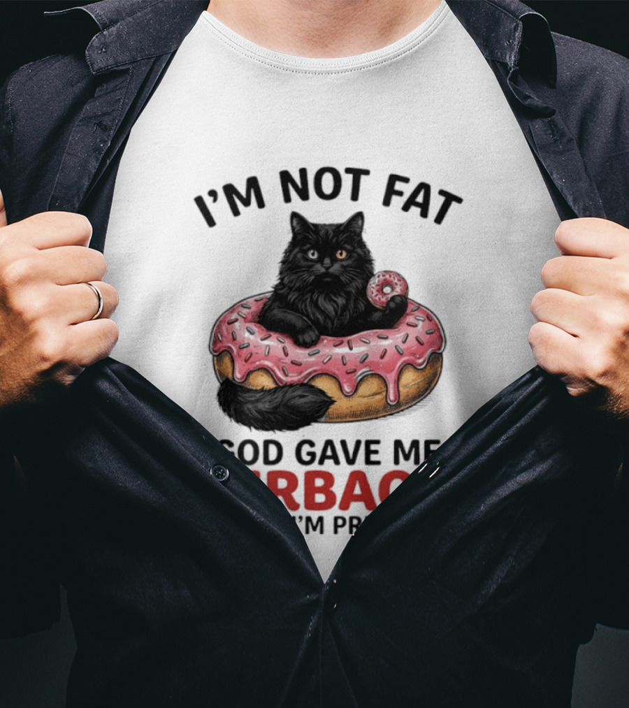 I'm Not Fat God Gave Me Airbags Cause I'm Precious Cat Donut T-Shirt