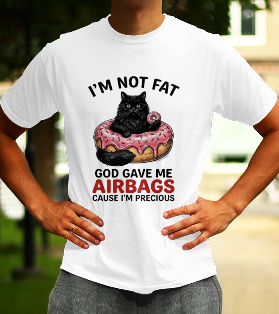 I'm Not Fat God Gave Me Airbags Cause I'm Precious Cat Donut T-Shirt