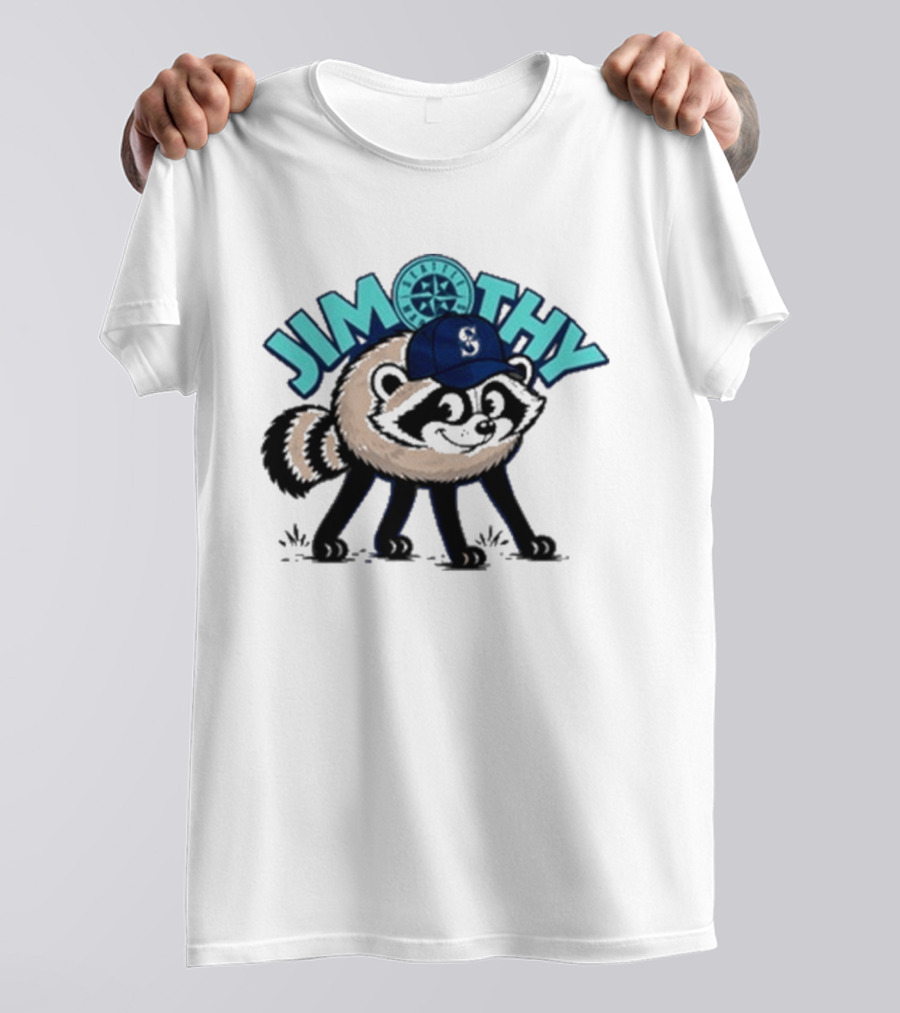 Jimothy Raccoon Seattle Night Cap With Star Compass T-Shirt