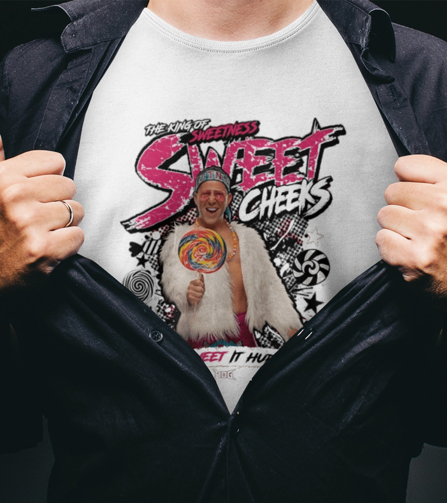 The King Of Sweetness Sweet Cheeks So Sweet It Hurts Lollipop Fur Jacket T-Shirt