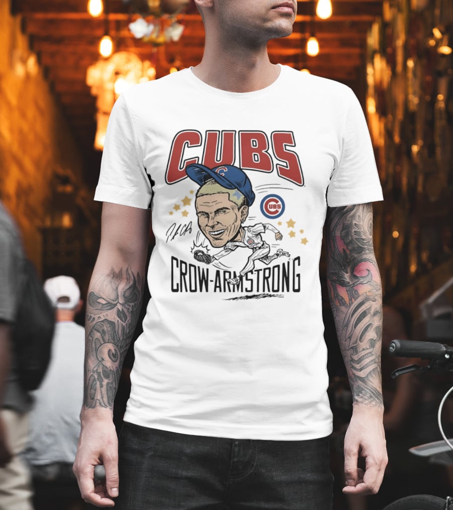 Cubs Pete Crow Armstrong Caricature MLB Player T-Shirt