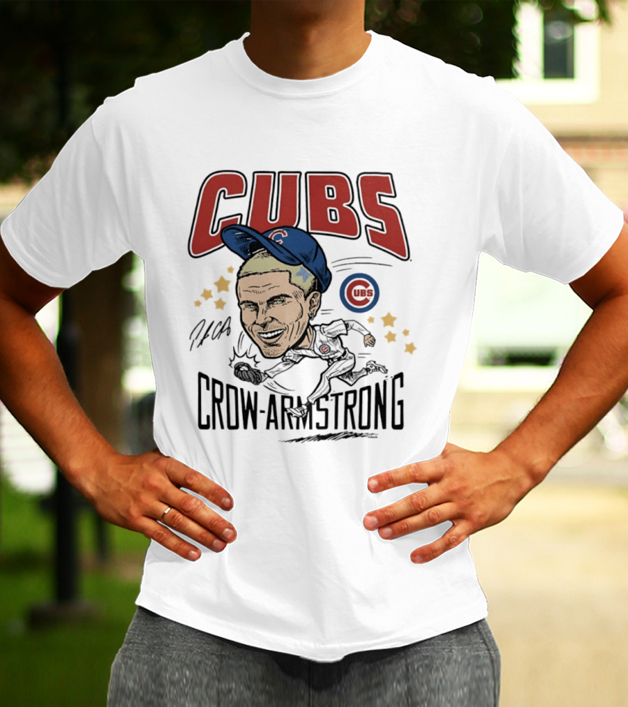 Cubs Pete Crow Armstrong Caricature MLB Player T-Shirt