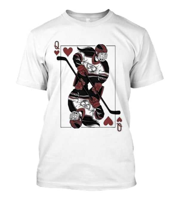 Queen Of Hearts Hockey Playing Card T-Shirt