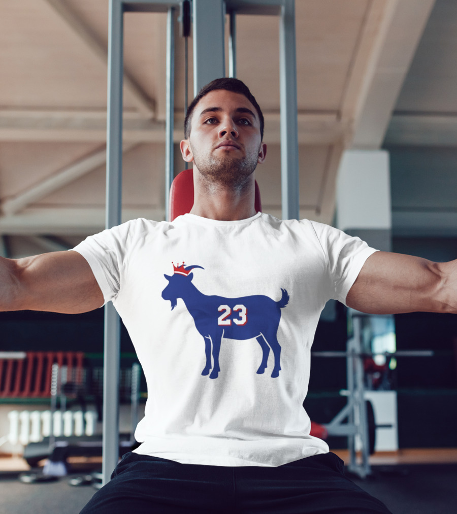 LeGOAT 23 Philadelphia Basketball Crowned Goat T-Shirt