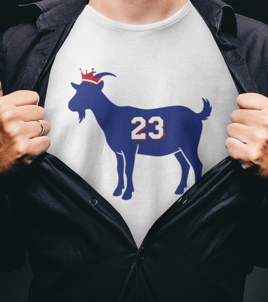 LeGOAT 23 Philadelphia Basketball Crowned Goat T-Shirt
