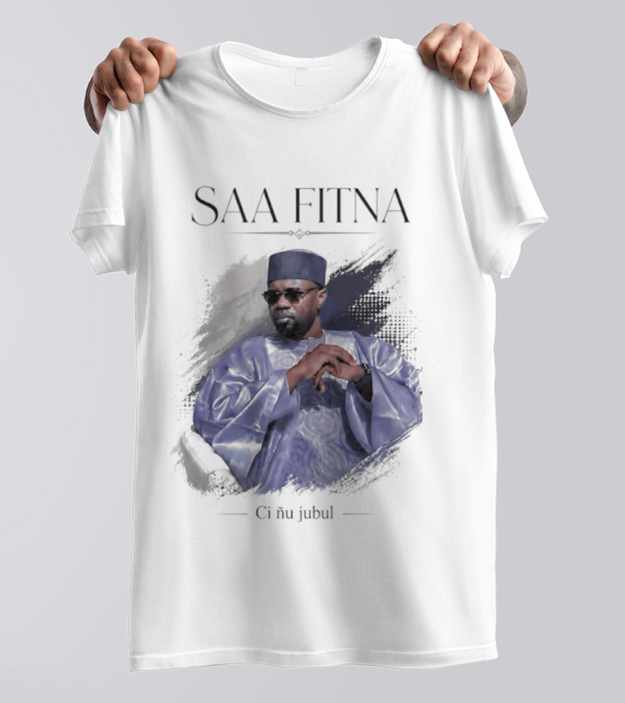 Saa Fitna Ci Nu Jubul Senegal Politics Blue Robe Man T-Shirt