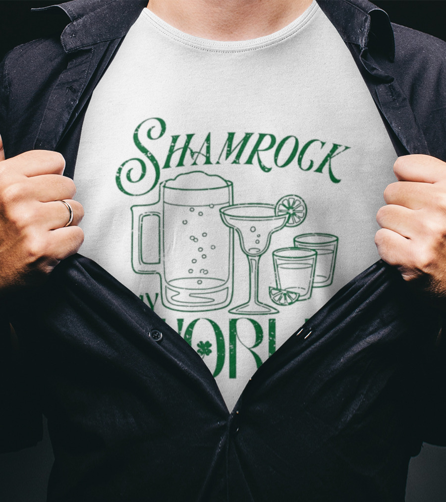 Shamrock My World Beer Margarita Shots St. Patrick's Day T-Shirt