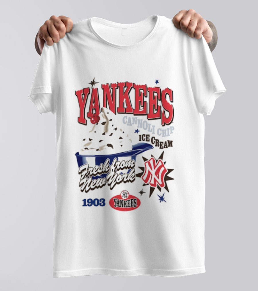 Yankees Cannoli Chip Ice Cream Fresh From New York Since 1903 T-Shirt
