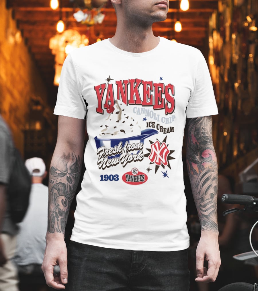 Yankees Cannoli Chip Ice Cream Fresh From New York Since 1903 T-Shirt