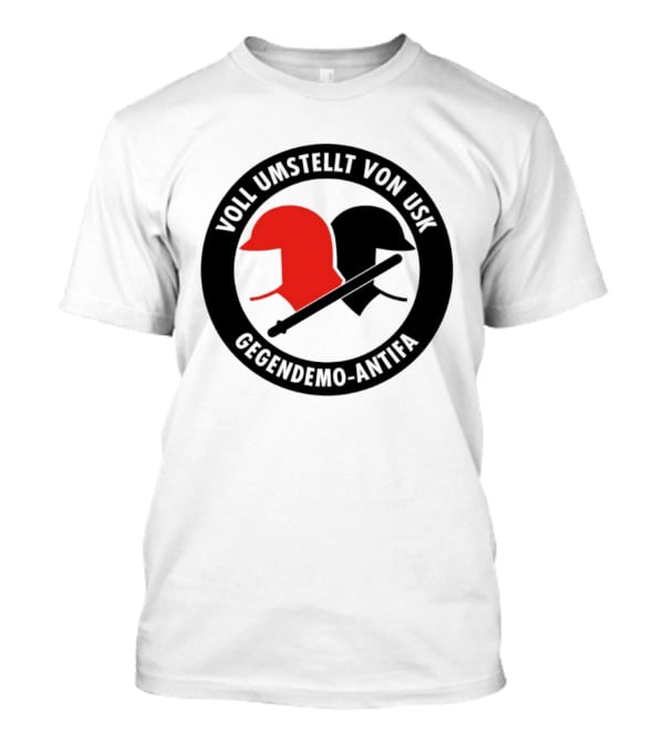 Voll Umstellt Von USK Gegendemo Antifa Helmet T-Shirt