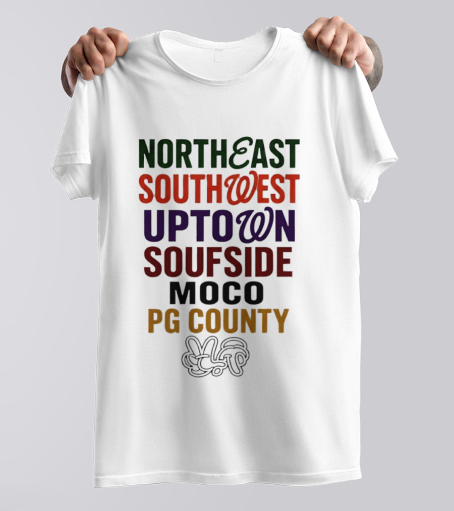 Northeast Southwest Uptown Soufside Moco PG County Peace Gesture T-Shirt