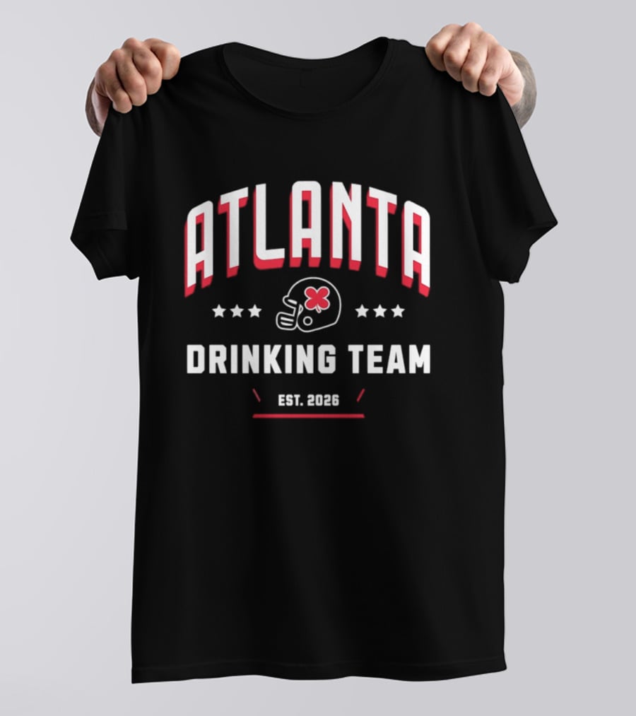Atlanta Falcons Drinking Team Est 2026 Helmet And Stars T-Shirt