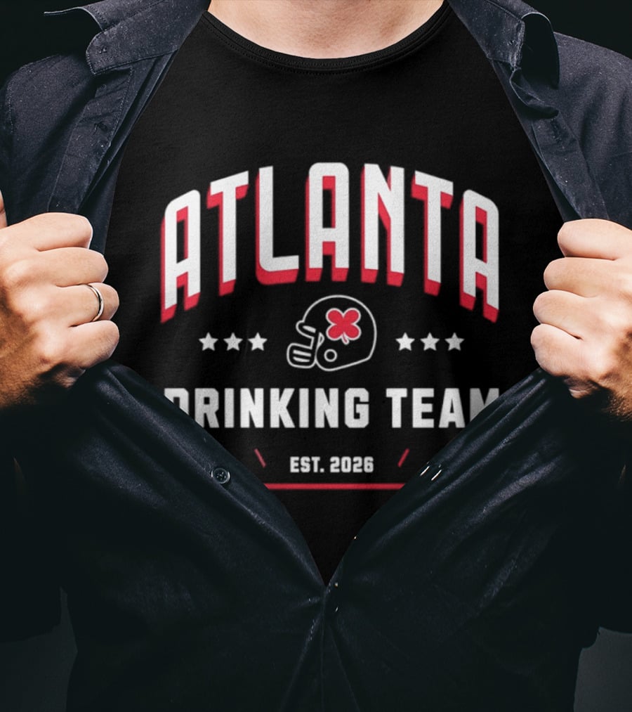 Atlanta Falcons Drinking Team Est 2026 Helmet And Stars T-Shirt