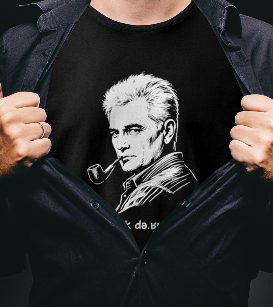 Jacques Derrida Zak De.ʁi.da Philosophy Pipe Sketch T-Shirt