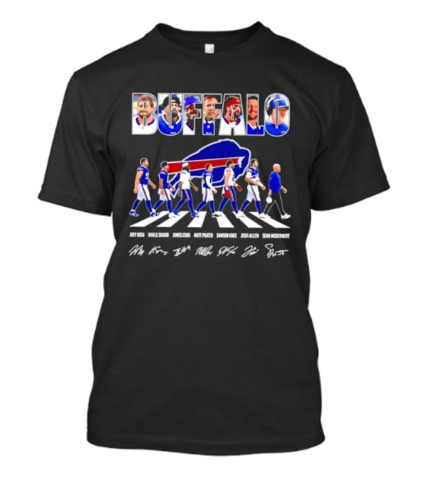 Buffalo Bills Players Abbey Road Sean McDermott Signatures NFL Team T-Shirt