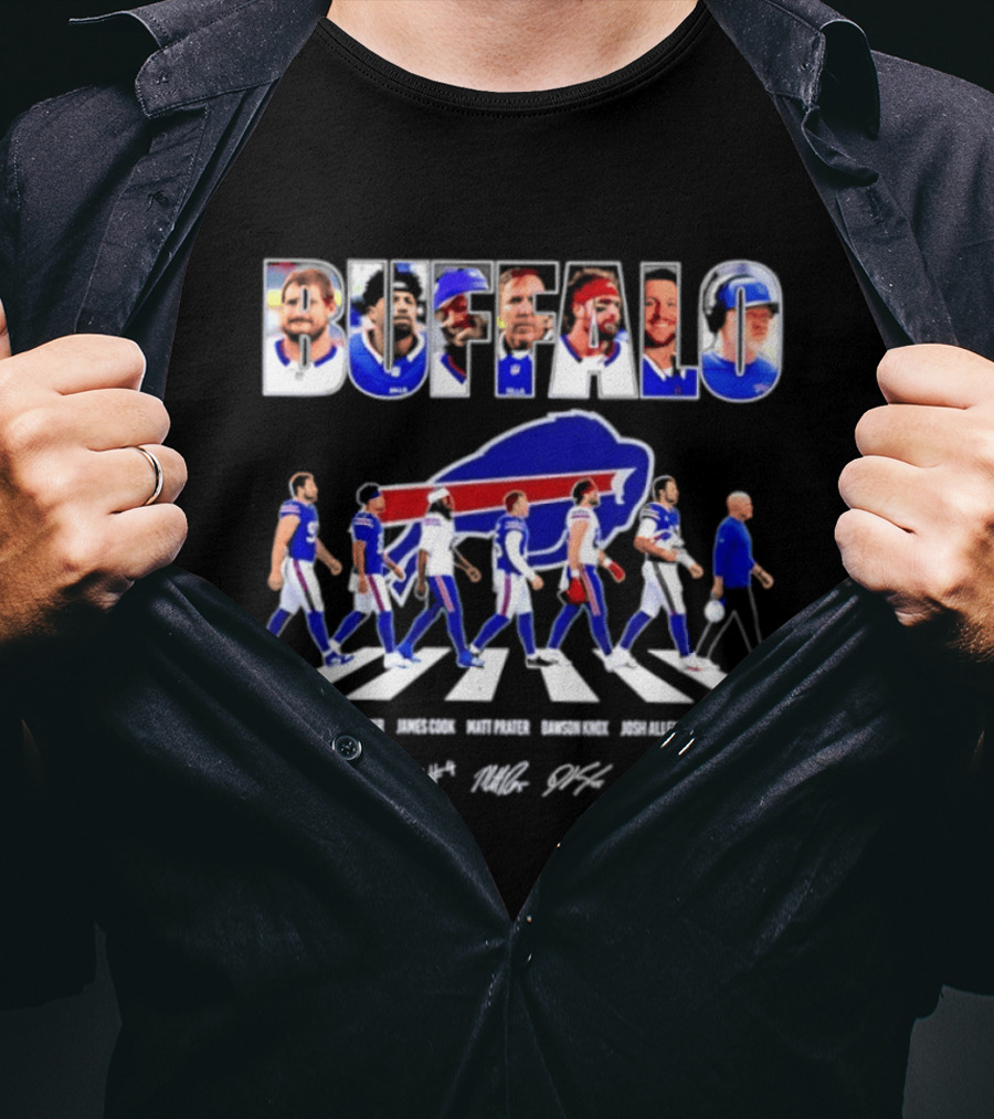 Buffalo Bills Players Abbey Road Sean McDermott Signatures NFL Team T-Shirt