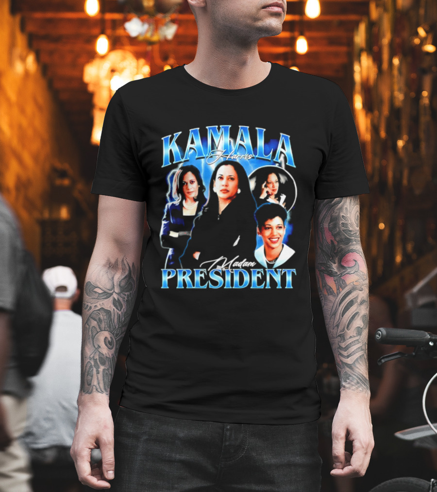 Kamala Harris Madam President Democratic Party Collage T-Shirt