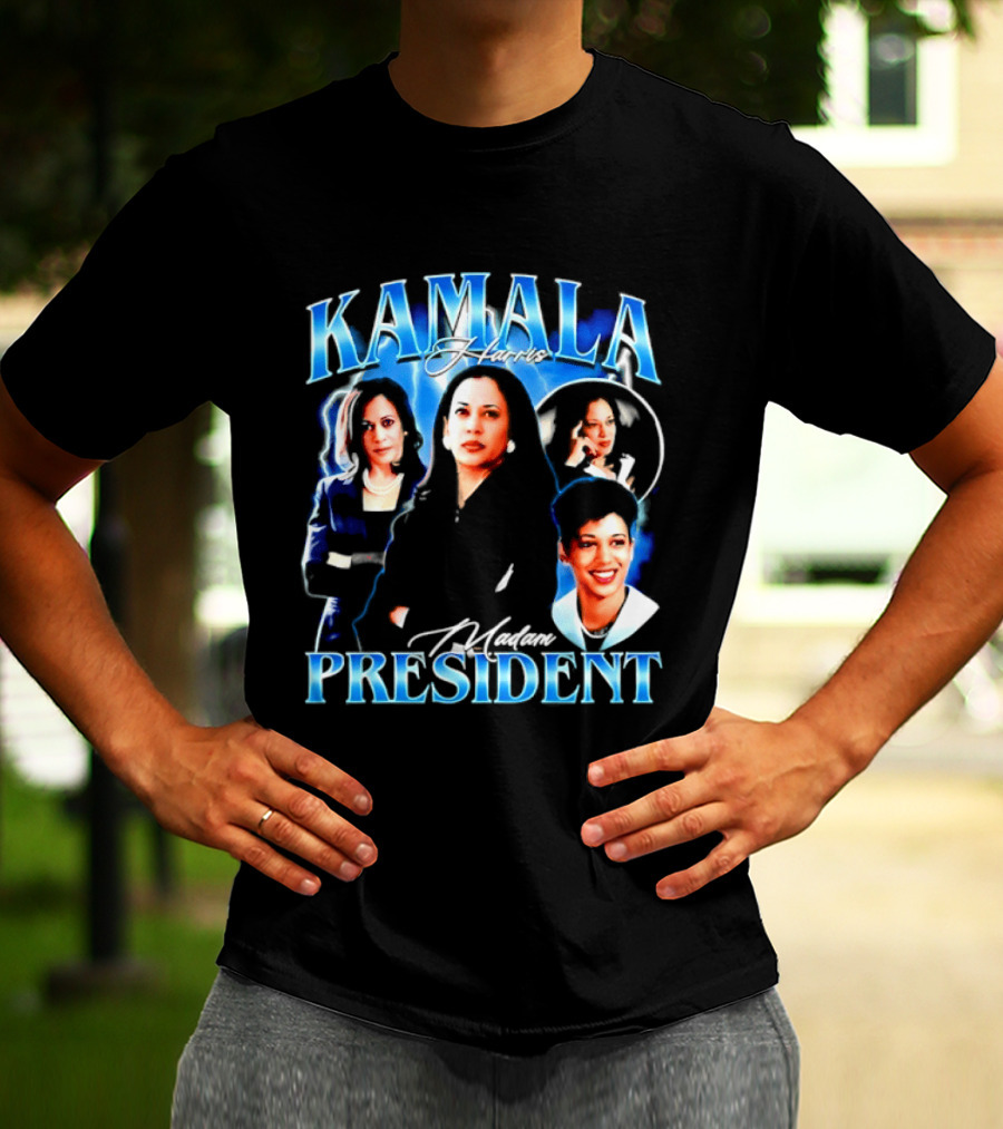 Kamala Harris Madam President Democratic Party Collage T-Shirt