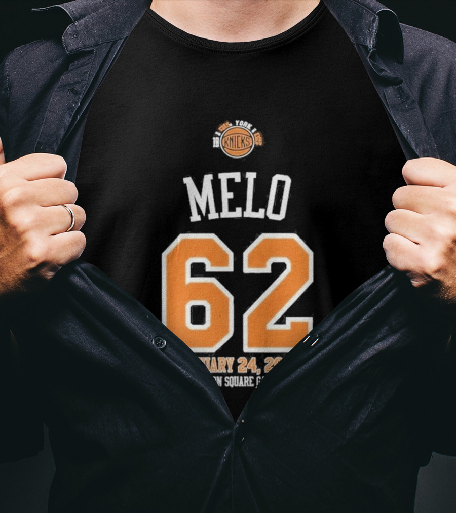 Melo 62 Knicks January 24 2014 Madison Square Garden T-Shirt