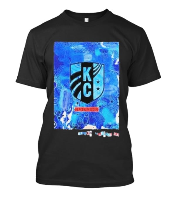 Kansas City Current KC Peace Freedom Blue T-Shirt