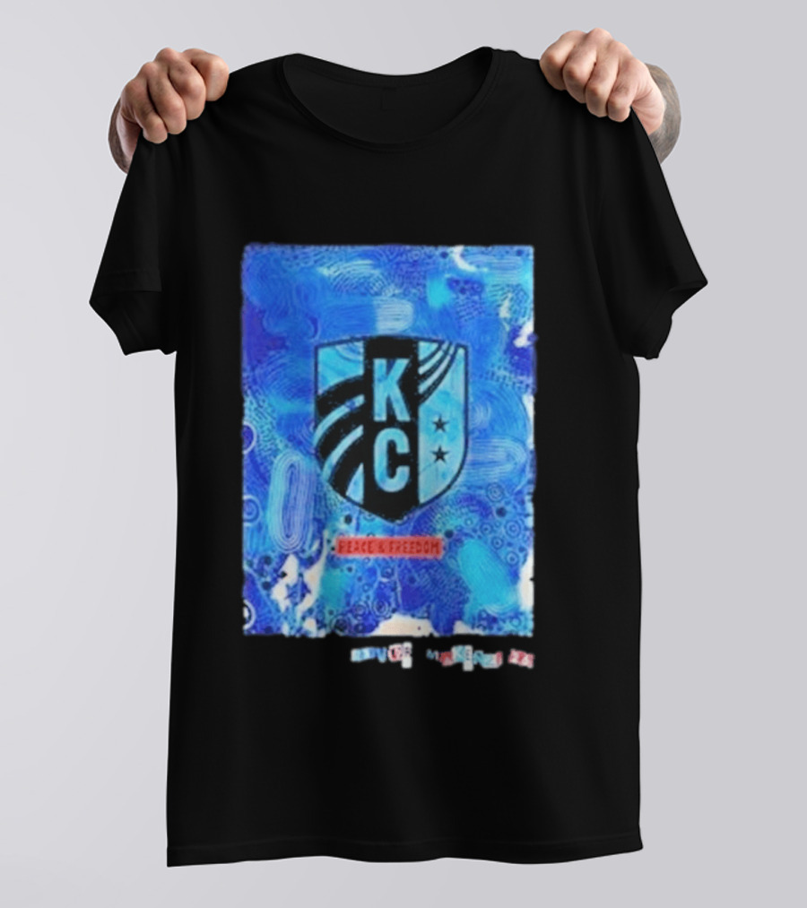 Kansas City Current KC Peace Freedom Blue T-Shirt
