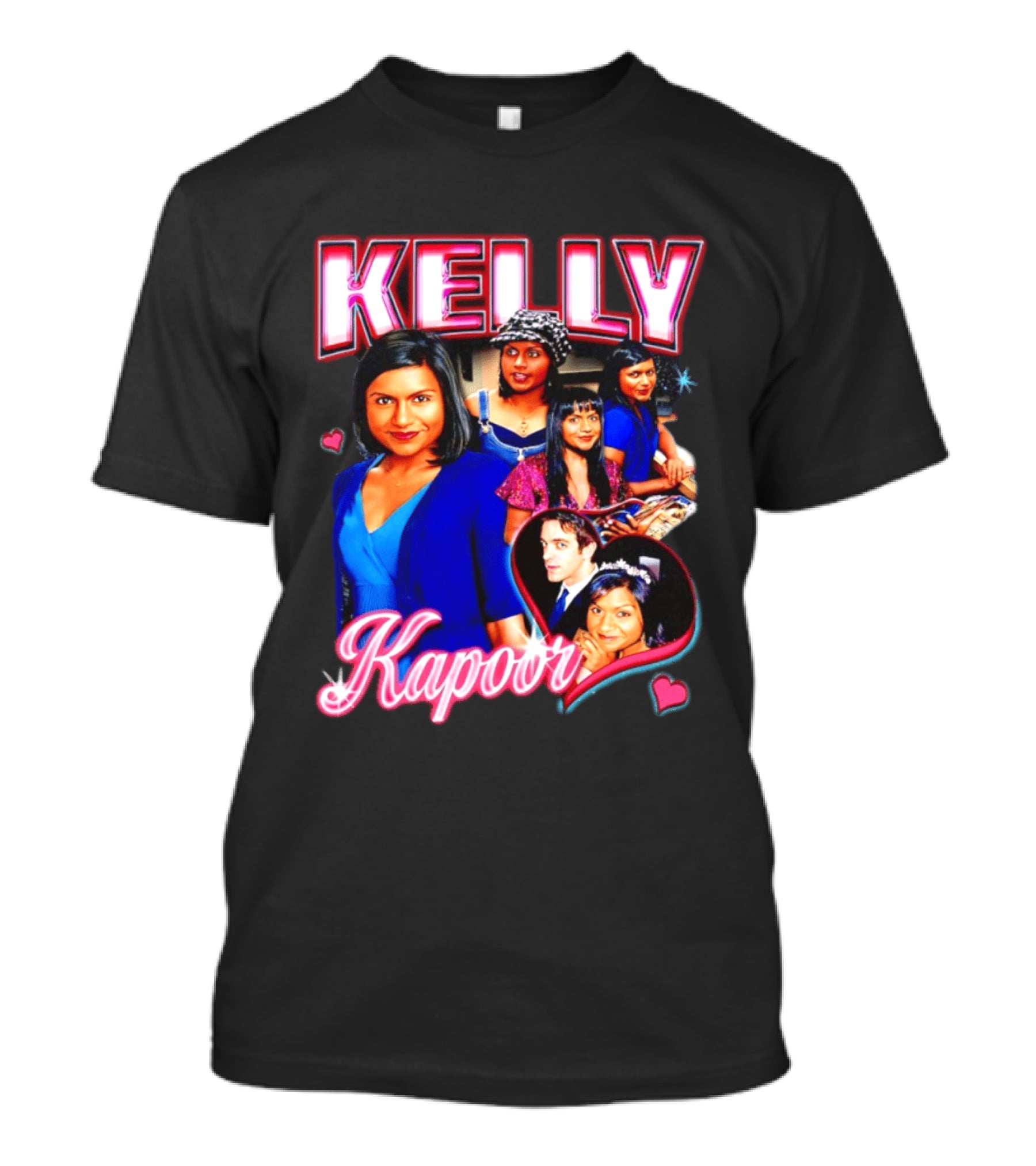 Kelly Kapoor 90s Bootleg Style With Hearts And Character Collage T-Shirt