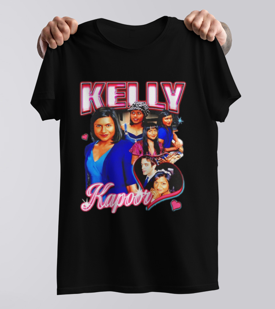 Kelly Kapoor 90s Bootleg Style With Hearts And Character Collage T-Shirt