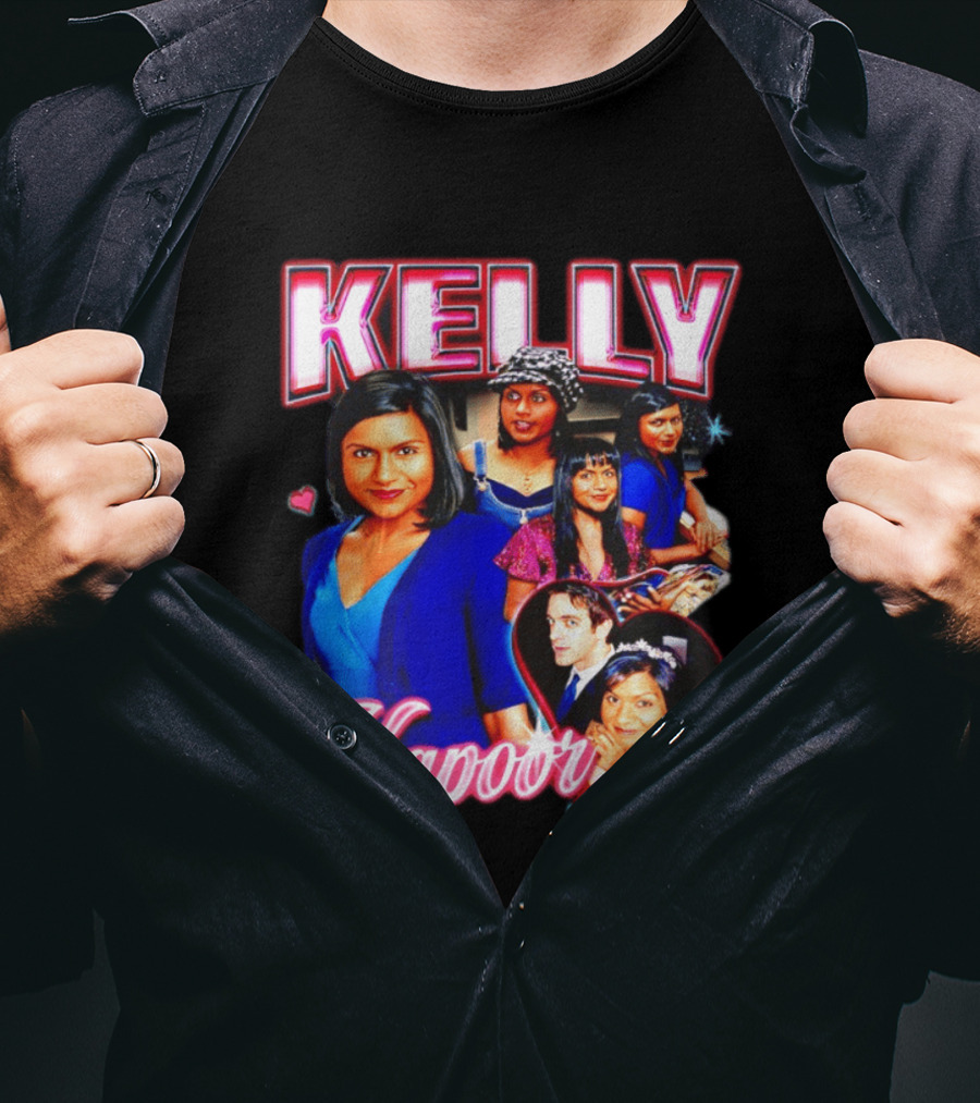 Kelly Kapoor 90s Bootleg Style With Hearts And Character Collage T-Shirt