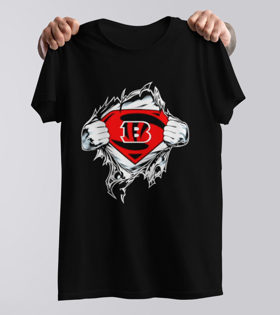 Cincinnati Bengals 13 Superman Symbol Football T-Shirt