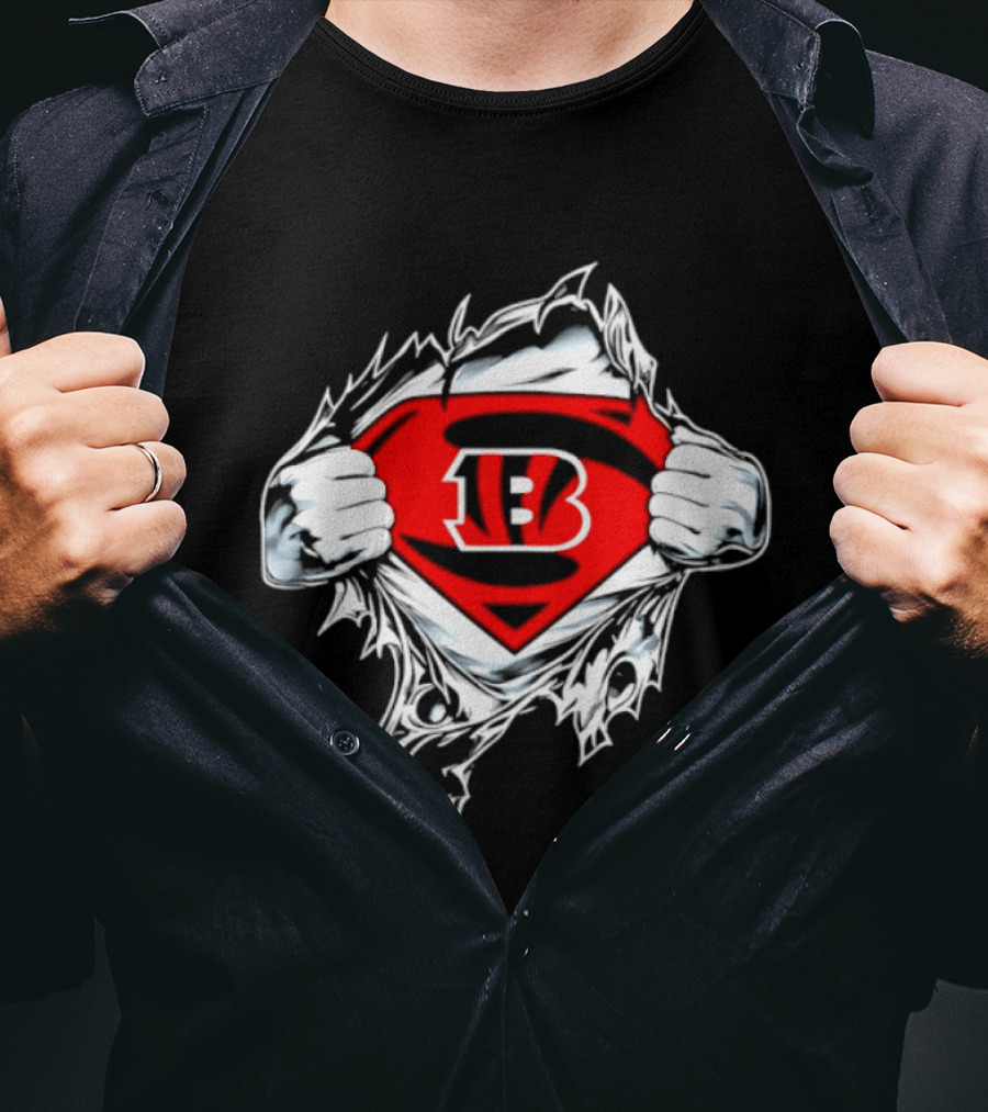 Cincinnati Bengals 13 Superman Symbol Football T-Shirt
