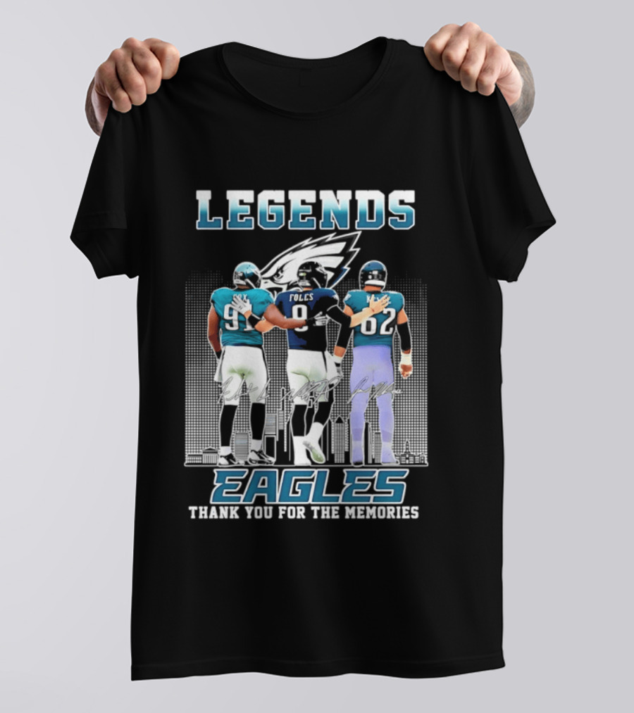 Eagles Legends Cox Foles Kelce Thank You For The Memories T-Shirt