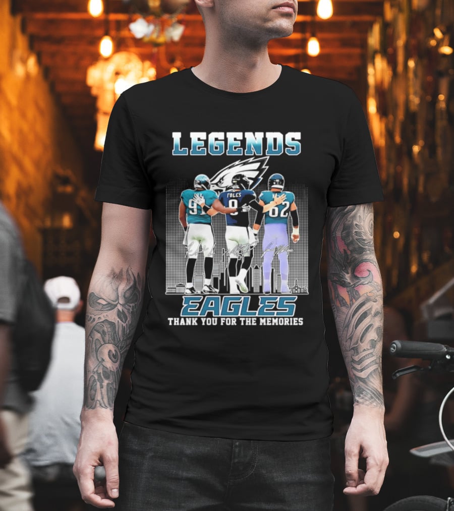 Eagles Legends Cox Foles Kelce Thank You For The Memories T-Shirt