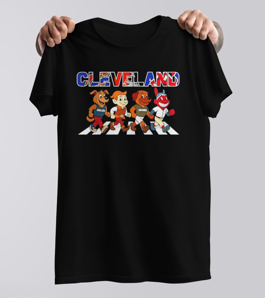 Cleveland Cavaliers Browns Indians Abbey Road Characters 2026 T-Shirt