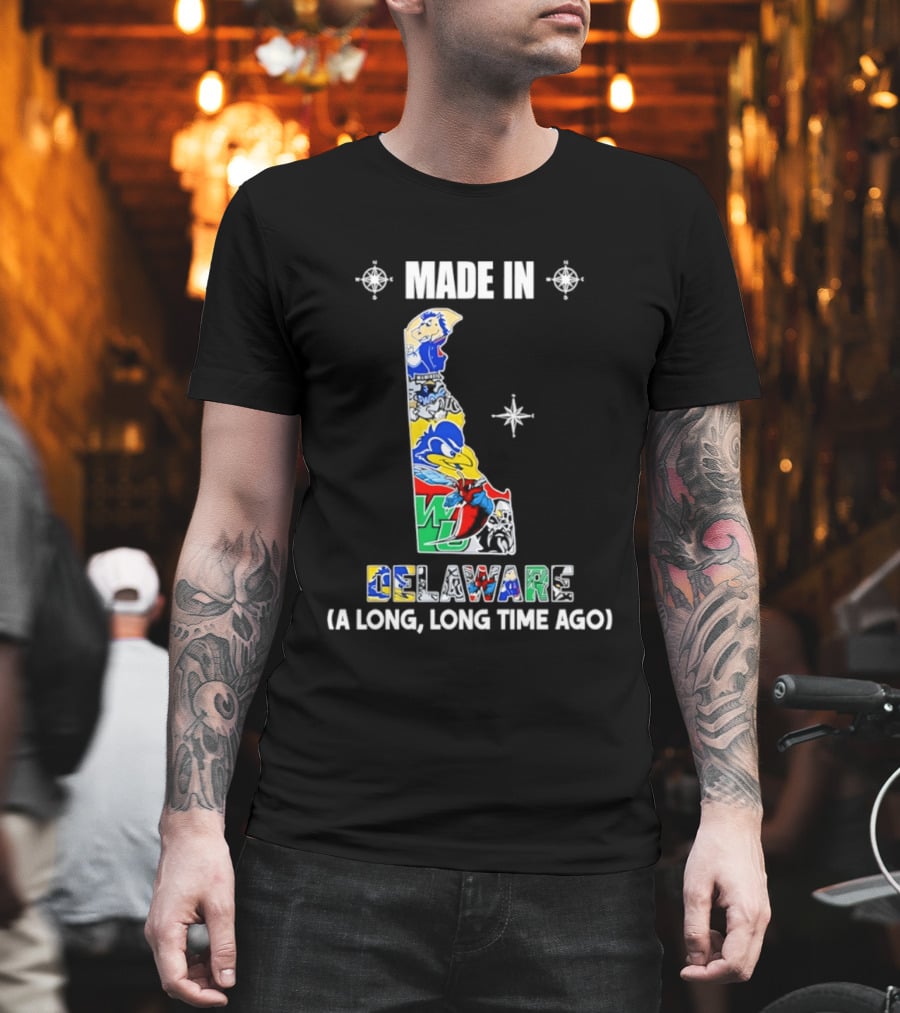 Made In Delaware A Long Long Time Ago State Map With Colorful T-Shirt