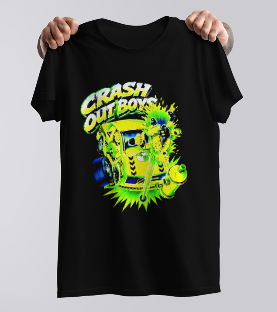 Crash Out Boys Neon Green Punk Streetwear Sludge T-Shirt