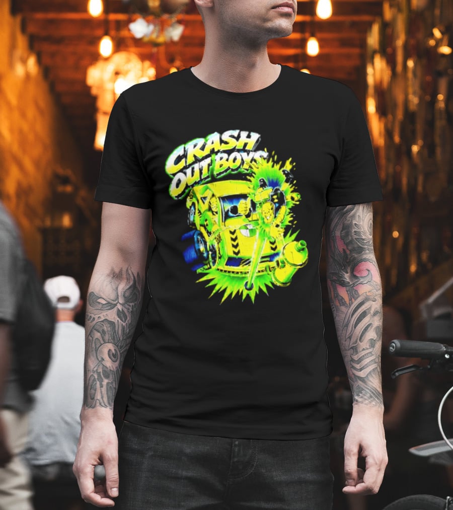 Crash Out Boys Neon Green Punk Streetwear Sludge T-Shirt