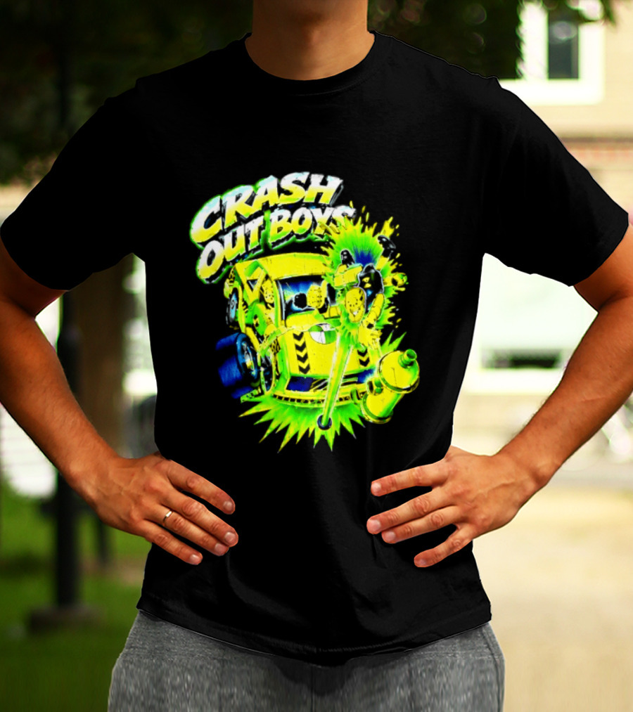 Crash Out Boys Neon Green Punk Streetwear Sludge T-Shirt