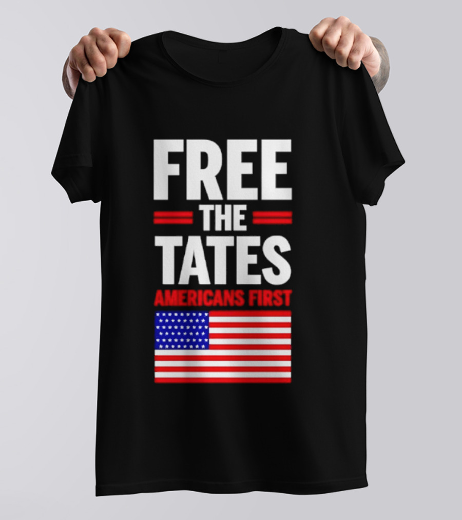 Free The Tates Americans First USA Flag T-Shirt