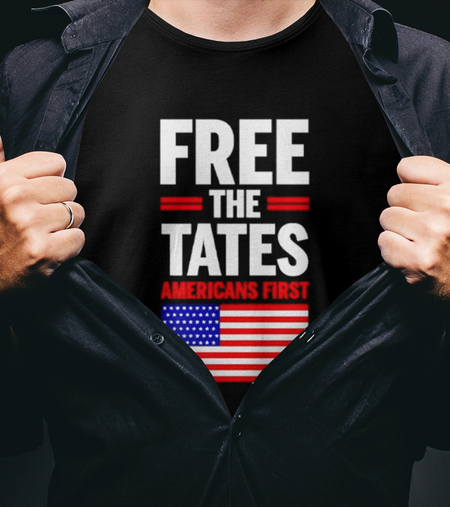 Free The Tates Americans First USA Flag T-Shirt
