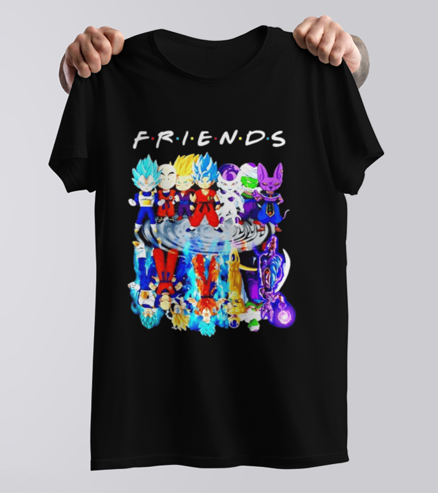 FRIENDS Dragon Ball Z Characters Goku Vegeta Piccolo Frieza Beerus T-Shirt
