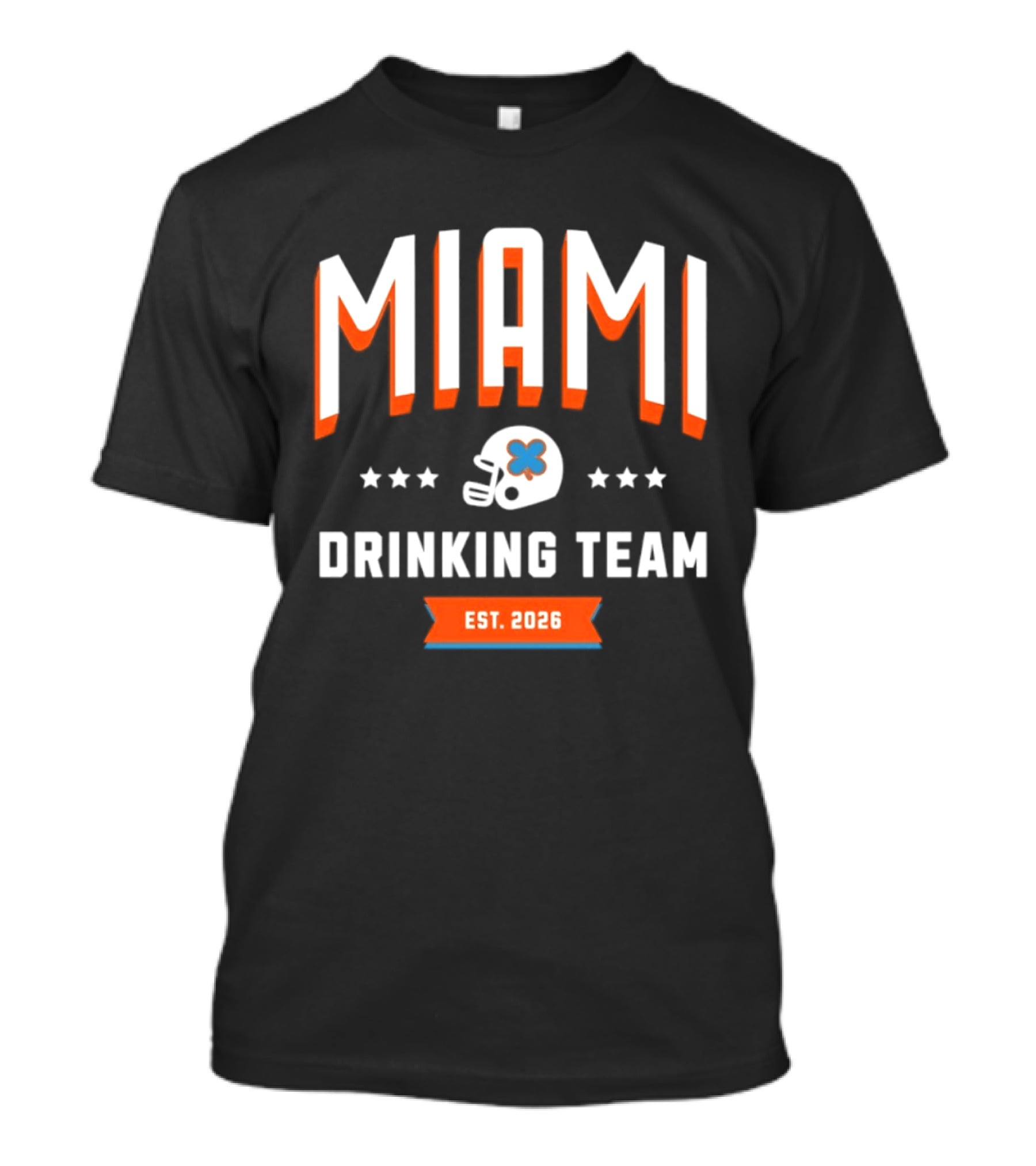 Miami Dolphins Drinking Team Est 2026 Football Helmet Stars T-Shirt
