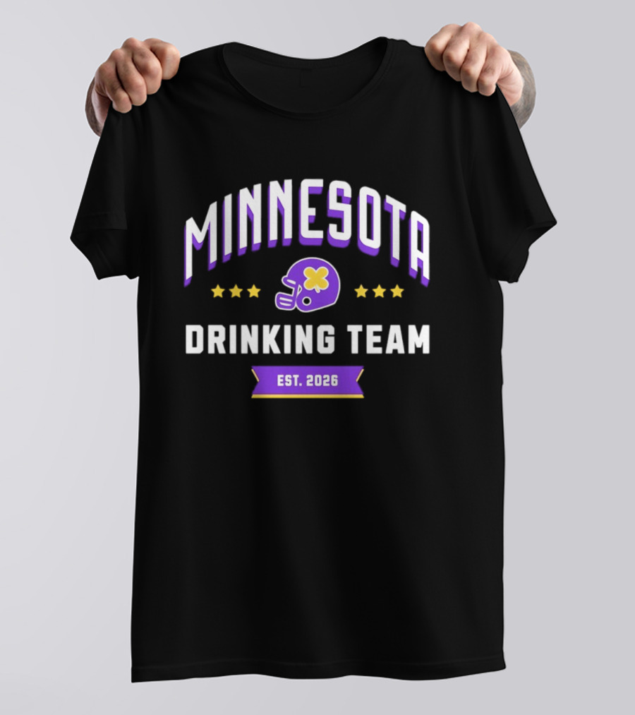 Minnesota Drinking Team Est 2026 Football Helmet Party Fun T-Shirt