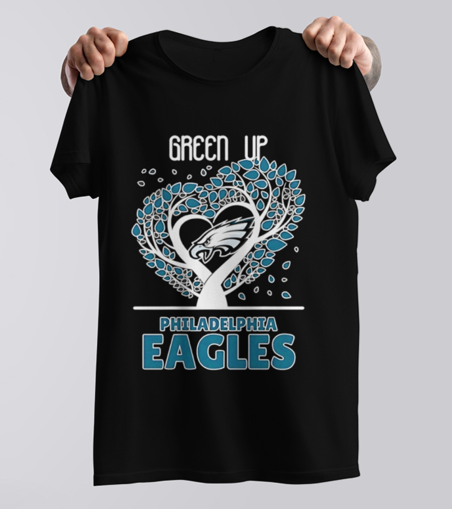 Philadelphia Eagles Green Up Heart Tree 2026 T-Shirt