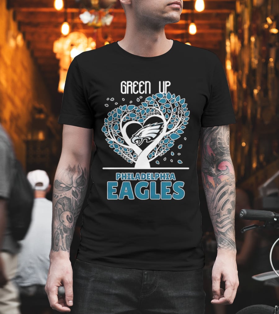 Philadelphia Eagles Green Up Heart Tree 2026 T-Shirt