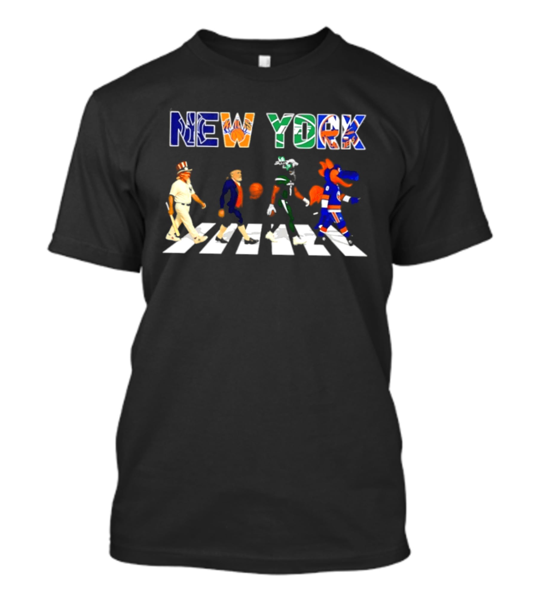 New York Yankees Knicks Jets Islanders Abbey Road Sports T-Shirt